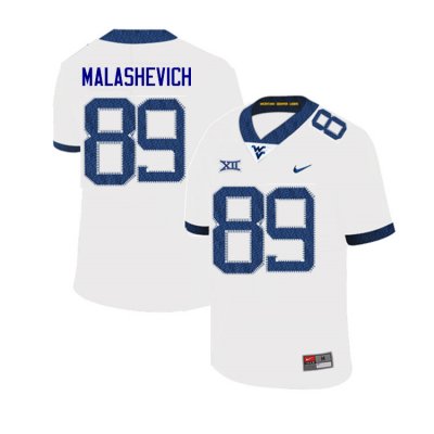 Men's West Virginia Mountaineers NCAA #89 Graeson Malashevich White Authentic Nike 2019 Stitched College Football Jersey BU15T73NP